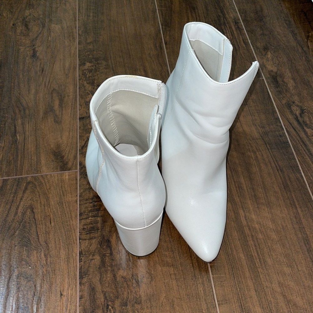 White ankle boots